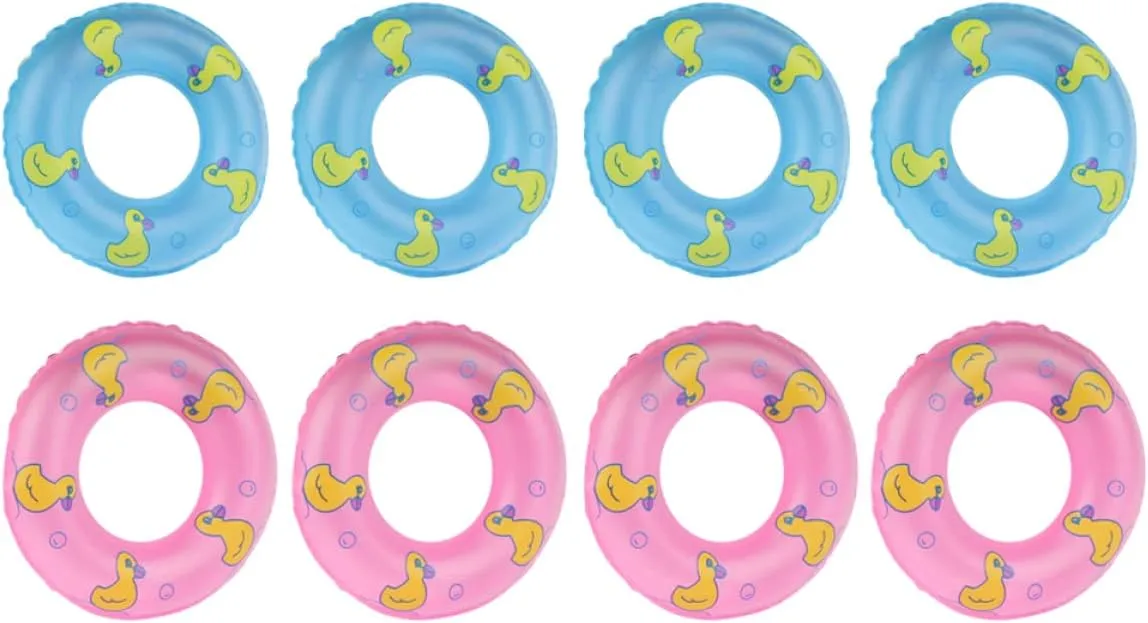 Ring 10pcs Dolls Swimming Pool Party Favors Baby Pool Float Swimming for Kids Plastic Mini Tube Toy, Random Color Toyvian Mini Swimming Ring Inflatable calendar consent unobtainable internet unrestricted empty Swim 