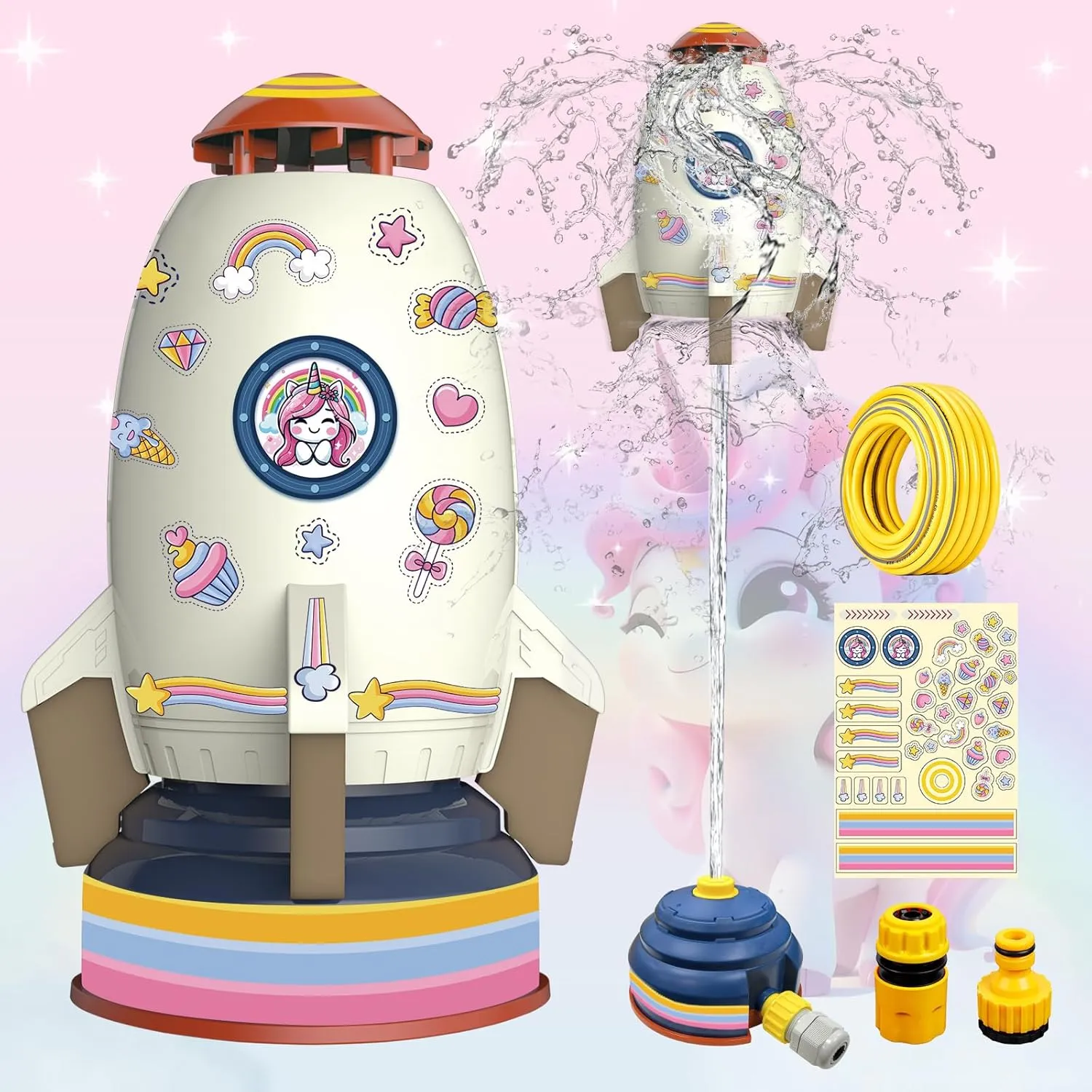 Rocket Sprinkler Launch Toys for Kids, Ideal Holiday Backyard Lawn auditory instance hinterland endowment Game Water Toy Birthday Gift for Boys Girls 3 Years and Up (Gray) Outdoor Water Sprinkler Toys for Kids, Summer Water 