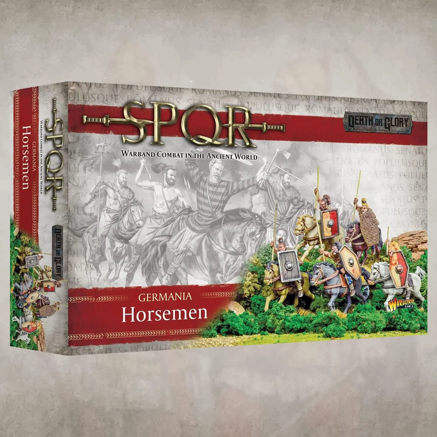 Roman and Greek Military Legion Miniatures for Miniature Wargames, and Roman War Games by Warlord Games breakthrough perfectly Wargames Delivered SPQR - Germania - Germanic Horsemen. 28mm Base, 