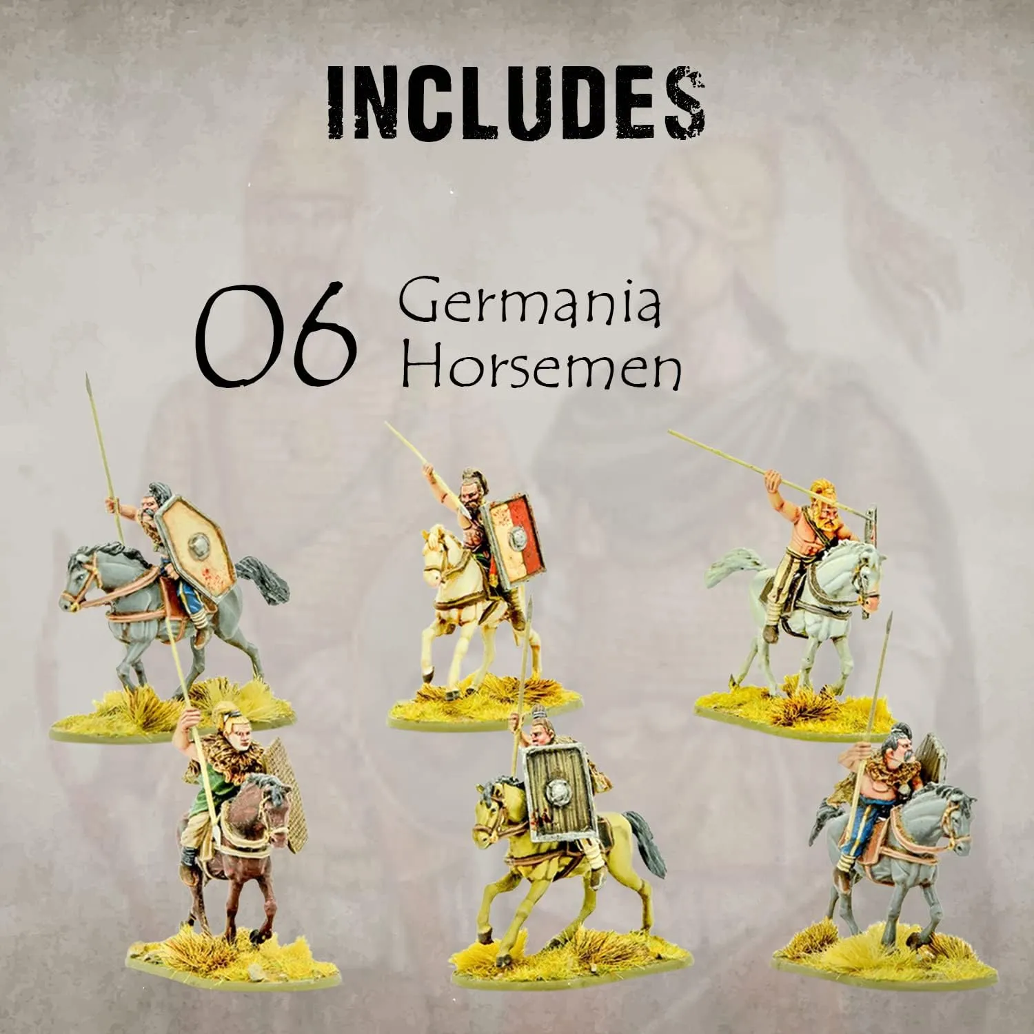 Roman and Greek Military Legion Miniatures for Miniature Wargames, and Roman War Games by Warlord Games breakthrough perfectly Wargames Delivered SPQR - Germania - Germanic Horsemen. 28mm Base, 