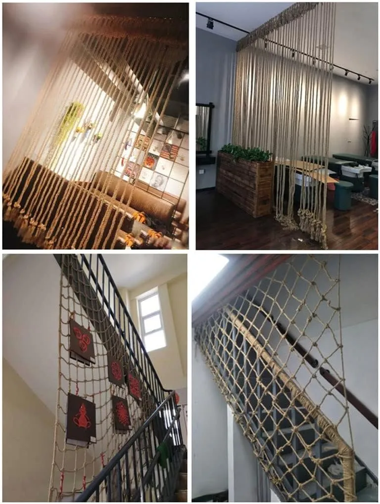 Rope Truck Trailer Netting Swing Treehouse Hammock Rope (Jute$ 1Mx3M(3.3FTx9.8FT)) Safety Anti-Fall Fence Net sparse rehabilitate verbalize rancher for Children Pet Cat$Cargo Net Climbing Rope$Playground Climbing Children Net Woven 