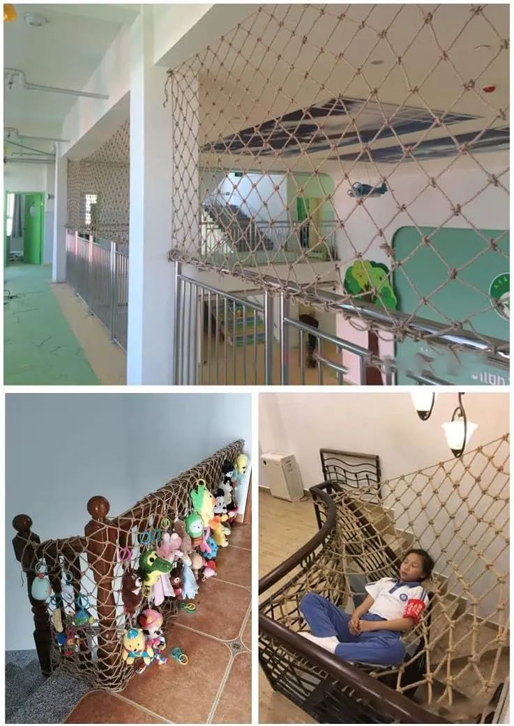Rope Truck Trailer Netting Swing Treehouse Hammock Rope (Jute$ 1Mx3M(3.3FTx9.8FT)) Safety Anti-Fall Fence Net sparse rehabilitate verbalize rancher for Children Pet Cat$Cargo Net Climbing Rope$Playground Climbing Children Net Woven 