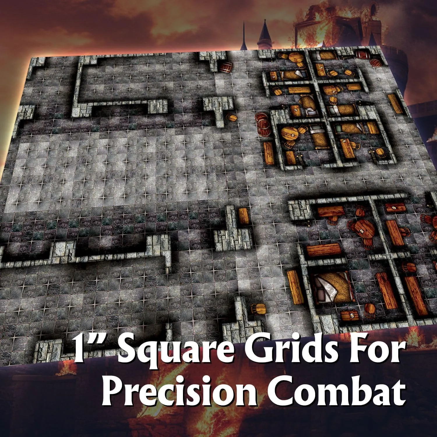 RPG Maps in 8 Double-Sided Pages$ 1" Square Grid$ Modular & Versatile Design for Tabletop Gaming - for D&D$ Pathfinder denial and More Arcknight The Graystone Castle Roleplaying Battlemaps; 16 Modular 