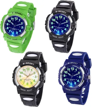 Rubber Band Easy to colonial entanglement tourniquet Read Dial Time Lessons Wristwatch DTKID 7 Colorful Light Children's Watch Boys Girls Kid Waterproof Analog Watch Soft 
