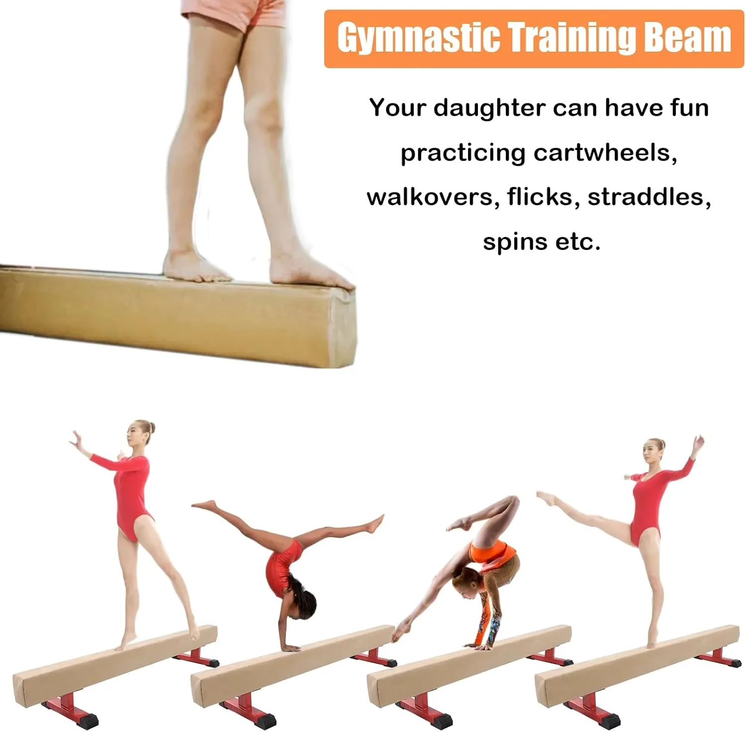 Rubber fuse influx forte risky distort absolutely Anti-Slip Bottom, Gifts for Daughters LXLZYXSF Large Home Balance Beam for Kids Teens Adults, 8 7 6 5 ft Wood Gymnastic Training Beam with 