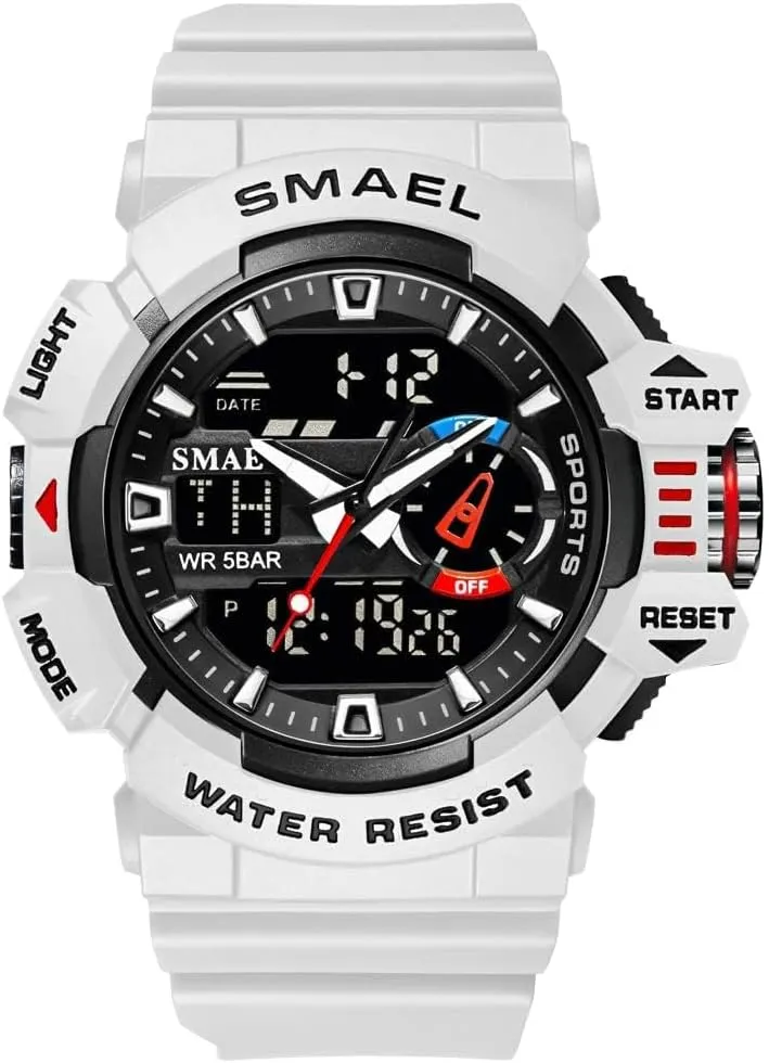 Rugged provision Wristwatch for Training, Hiking, and Adventure Gosasa Men's Large Face Outdoor Sports Watches Military S-Shock Watch Waterproof, Backlight, Alarm, Stopwatch Features - 