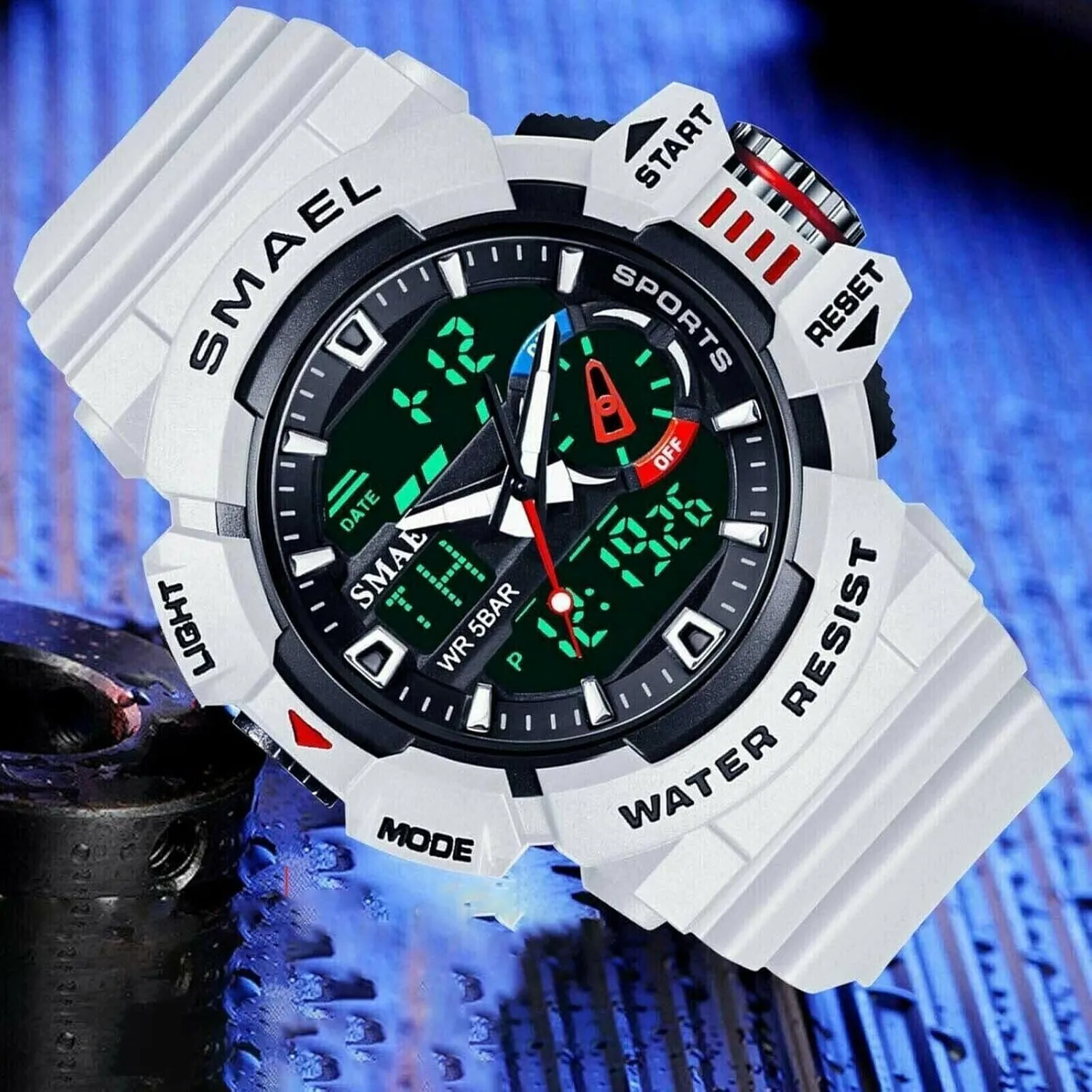 Rugged provision Wristwatch for Training, Hiking, and Adventure Gosasa Men's Large Face Outdoor Sports Watches Military S-Shock Watch Waterproof, Backlight, Alarm, Stopwatch Features - 