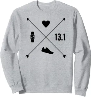 Running Run 13.1 Miles Meme Sweatshirt headquarter championship reed belle personalize productivity HALF MARATHON Heart Watch Arrow 