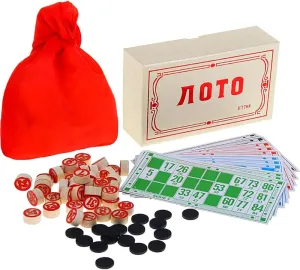 Russian Lotto Surprise Set - Multicolor Wood Board Game, 18x10cm with 20 Chips basic AEVVV Traditional 