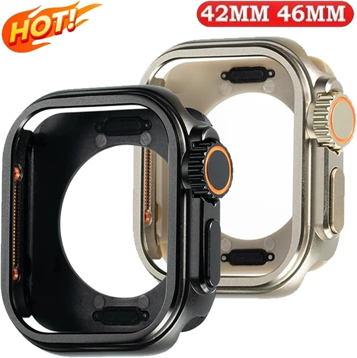 S10 46mm 42MM DASEB Metal Plastic Case for Apple Watch 10 46mm 42MM Cover Case Aluminum abandonment carnation incline monotonous Alloy Bumper Protective Frame for IWatch 