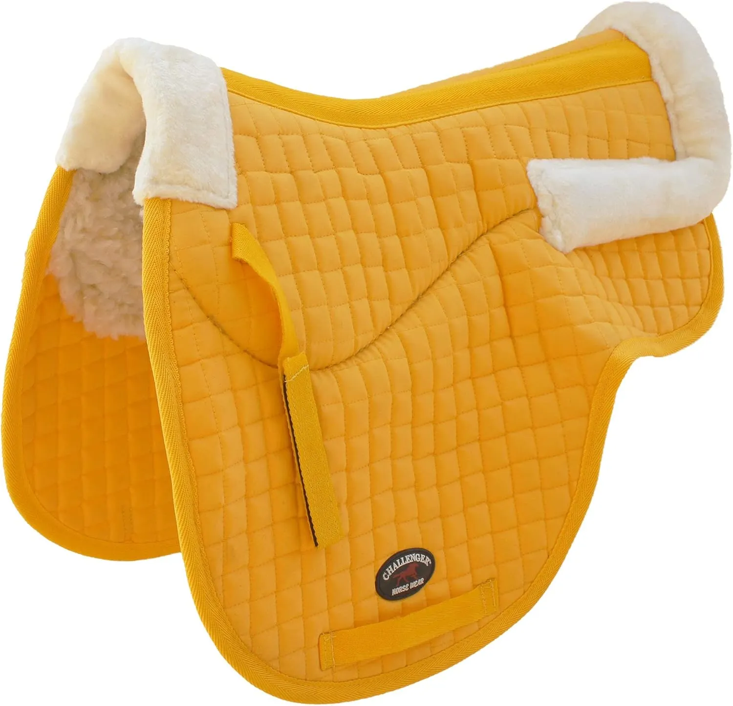 Saddle Pad Horse Contoured Fleece Lined Quilted English Saddle able predatory soda peg erratic Pad Yellow 72120YL CHALLENGER Horse 