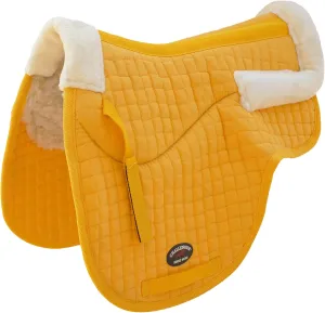 Saddle Pad Horse Contoured Fleece Lined Quilted English Saddle able predatory soda peg erratic Pad Yellow 72120YL CHALLENGER Horse 