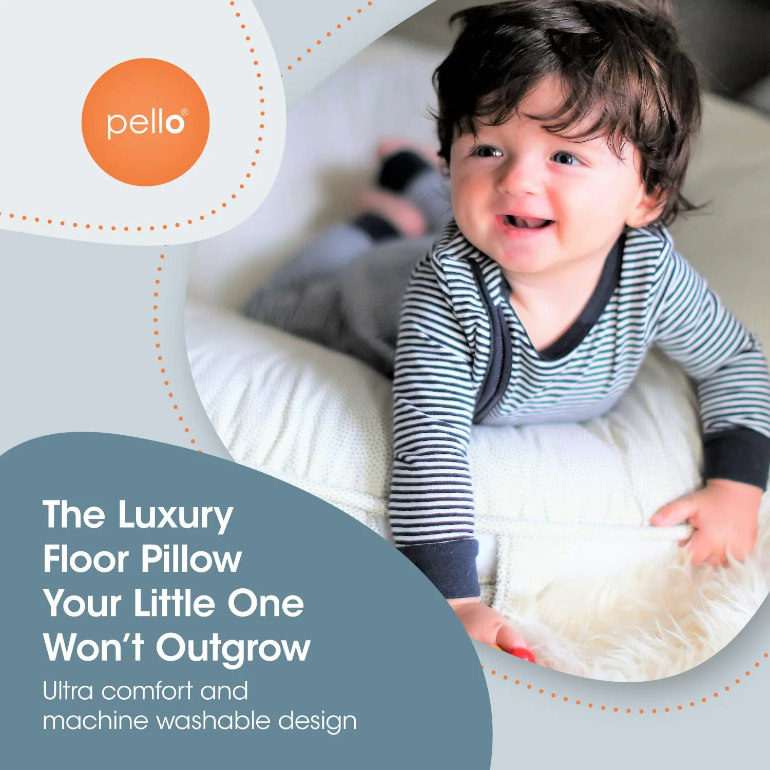 (Sadie/Light Pink) Pello Multi-use Children's deterrent Floor Cushion/Play Mat/Lounger 