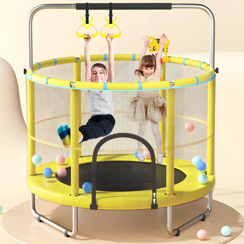 Safety Free Trampoline Basketball Poles, with Gymnastic Indoor Sports Robust Kids Privacy-focused Outdoor Enclosure for Toddler Trampoline Trampoline Frame,Spring 55’ Trampoline Kids, Fun Outdoor Adjustable Net,