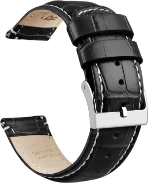 Samsung Galaxy Watch 6 Band Classic 43mm 47mm 40mm 44mm 18mm, 20mm or 22mm clog for Men and Women, White Elephant Gifts, Stocking Stuffers for Men Ritche Christmas Gift Quick Release Leather Watch Bands Genuine Leather Watch Strap for 