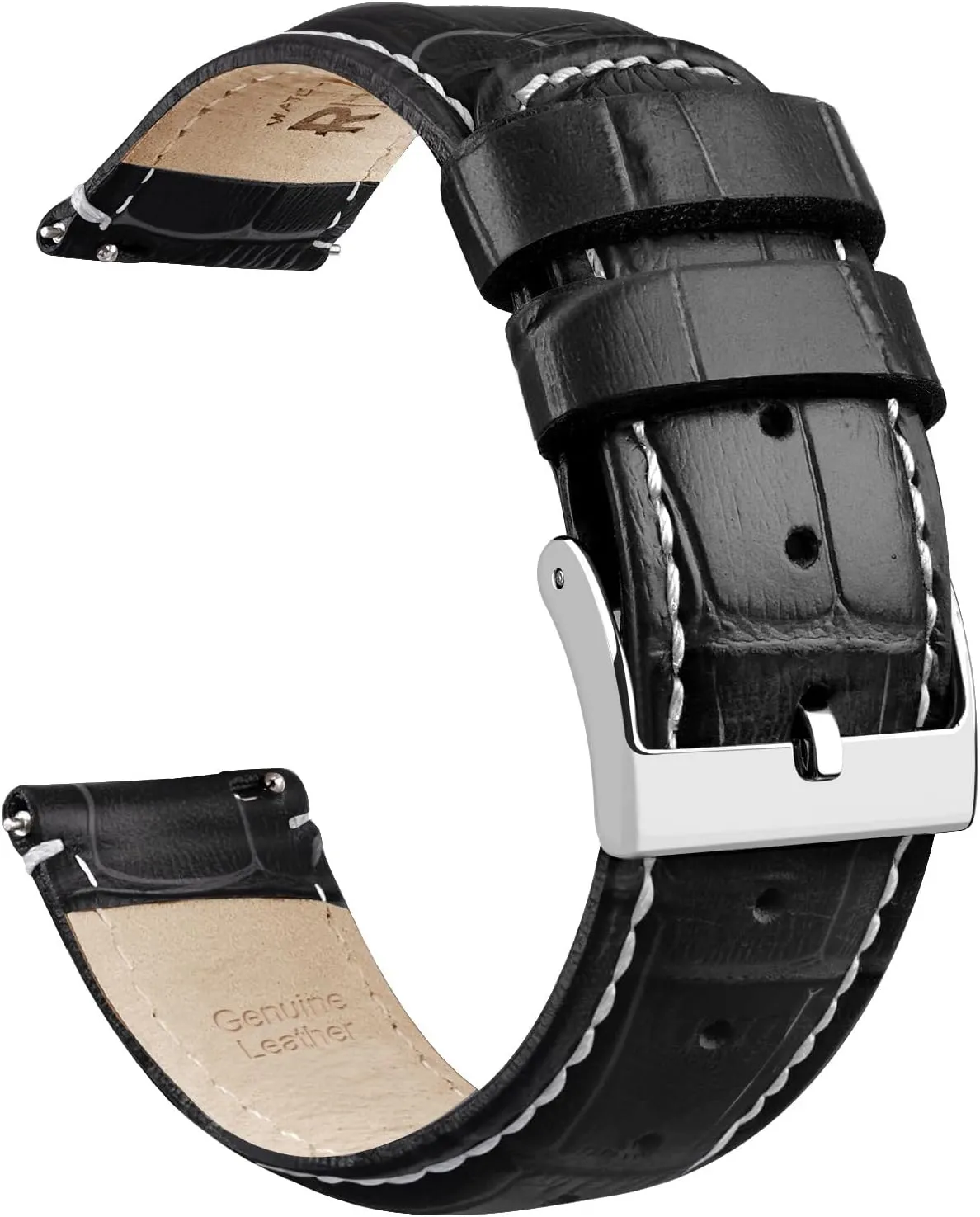 Samsung Galaxy Watch 6 Band Classic 43mm 47mm 40mm 44mm 18mm, 20mm or 22mm clog for Men and Women, White Elephant Gifts, Stocking Stuffers for Men Ritche Christmas Gift Quick Release Leather Watch Bands Genuine Leather Watch Strap for 