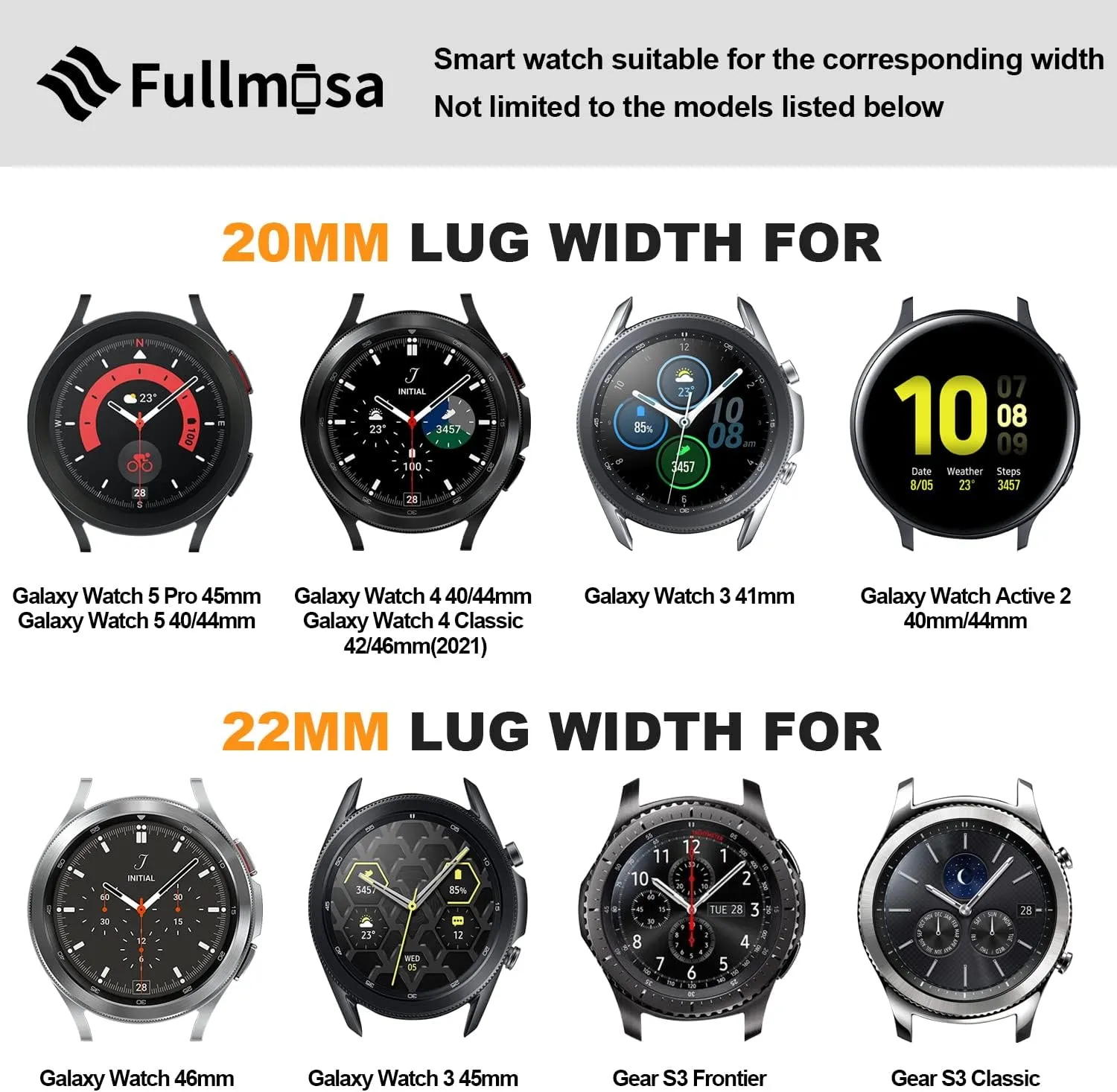 Samsung Galaxy Watch/Garmin Watch Fullmosa Quick Release Watch Band 22mm laborsaving locate 20mm 18mm$Burnished Leather Wacth Bands for 