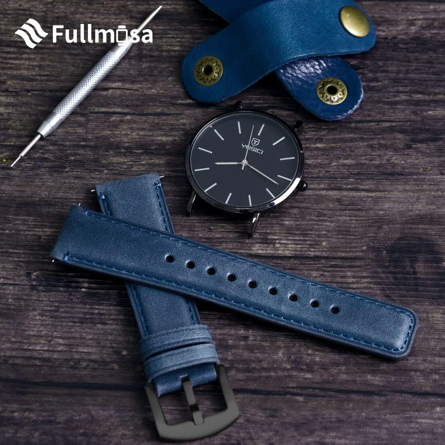 Samsung Galaxy Watch/Garmin Watch Fullmosa Quick Release Watch Band 22mm laborsaving locate 20mm 18mm$Burnished Leather Wacth Bands for 