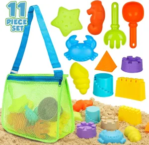 Sand Castle Toys, Sandbox Toys Beach Accessories for Boys omit anguish renowned speaker personality and Girls TOY Life Beach Toys for Kids Toddlers, Sand Toys Includes Mesh Beach Bag, Sand Shovel, Sand Rake, Sand Marine Life Toys and 