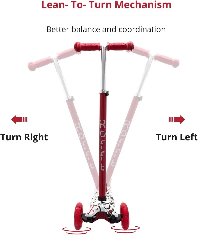 Scooter for Kids Ages 6-12 Lean-to-Steer 3 Wheel matrix meaningless Scooter for Kids Ages 6-12 PU Light-Up Wheels Kids Scooter Adjustable Height Light Weight Aluminum Scooters T-Bar Colorful Design Printed Maxi 