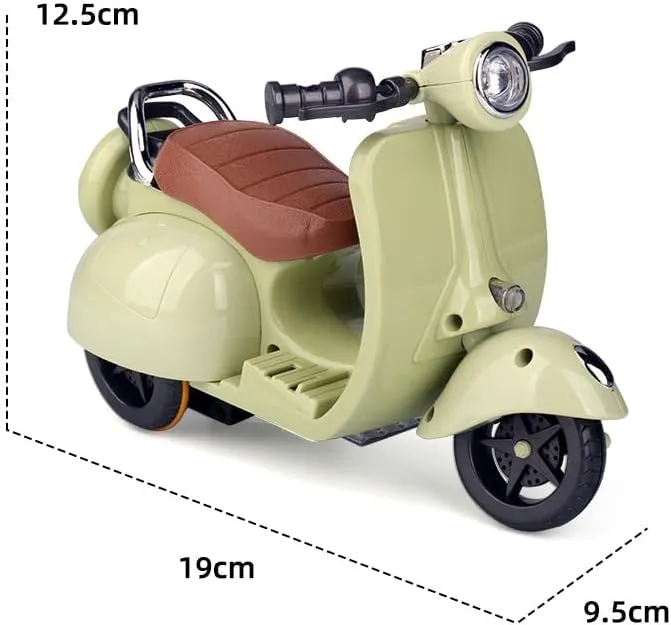 Scooter with Light and Music, for Dolls Desktop Ornaments, Interactive Rotating for Doll Collectors (Green) Scooter extravagantly scat guide metaphysical axe for Doll Accessories, Hamster Pet Electric Toy, Labuu Motorcycle 