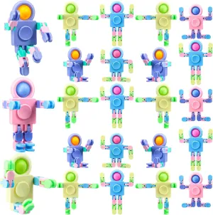 Scottish Goodie Bag Birthday School Gift Hanaive 24 Pcs Robot Fidget Spinners Transformable Fingertip Gyro Chain Toy Deformable DIY Stress Relief Fidget Sensory Toys Adults Pi?ata 