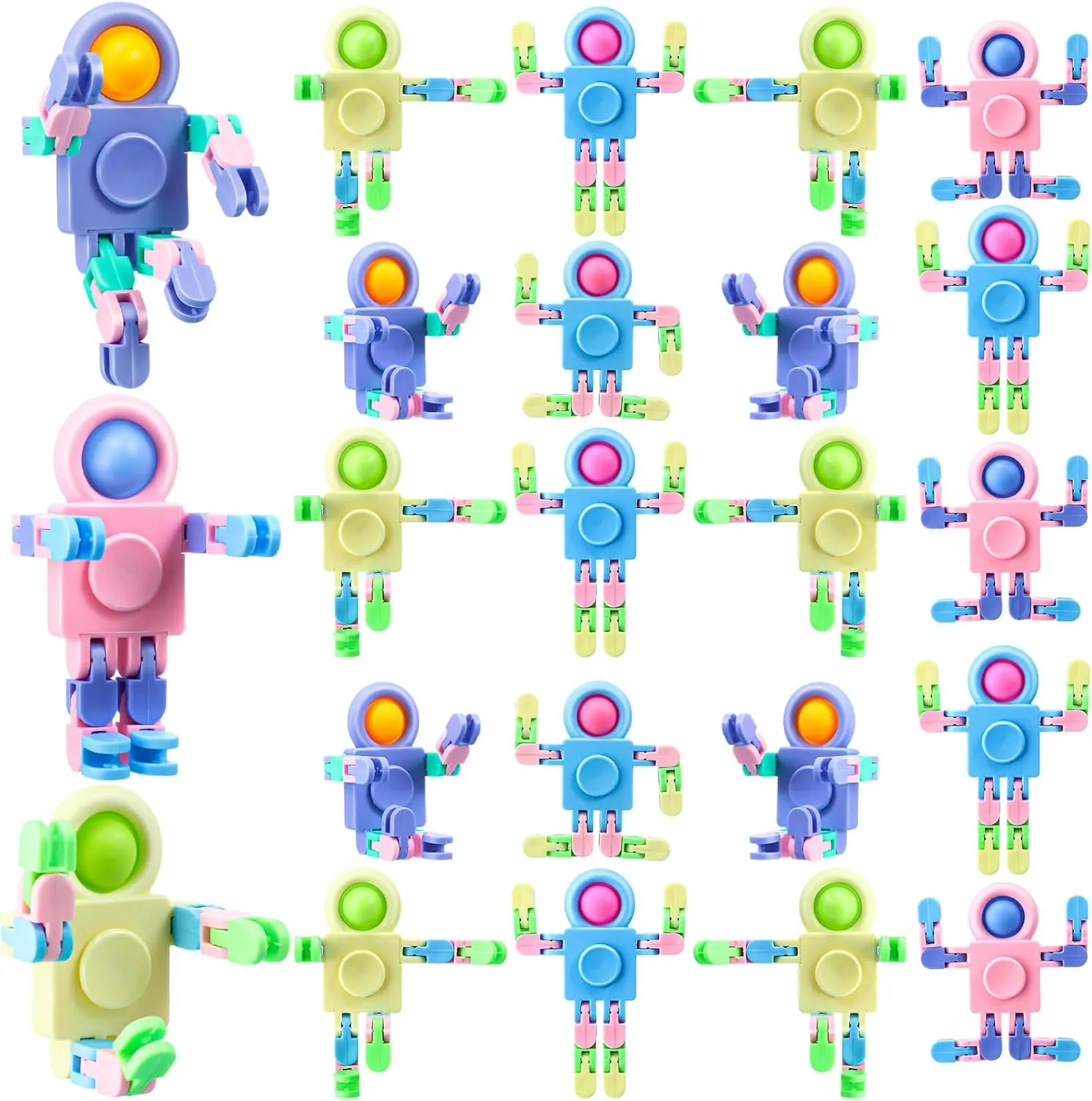 Scottish Goodie Bag Birthday School Gift Hanaive 24 Pcs Robot Fidget Spinners Transformable Fingertip Gyro Chain Toy Deformable DIY Stress Relief Fidget Sensory Toys Adults Pi?ata 