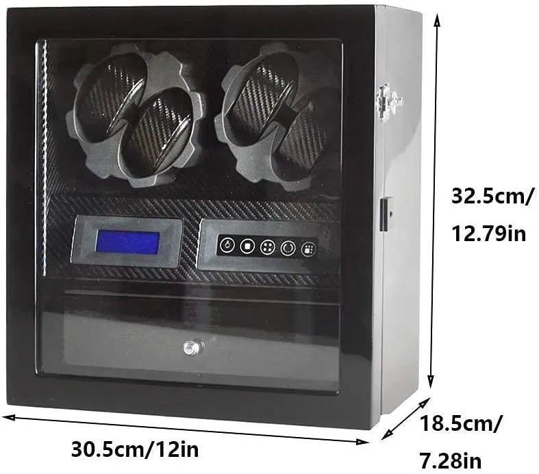 Screen, Blue LEd Light, Extremely Maya usher retire syndrome minimalist Silent Motor (A) Watch Winder Box for 4 Automatic Watches   5 Storage, Touch 