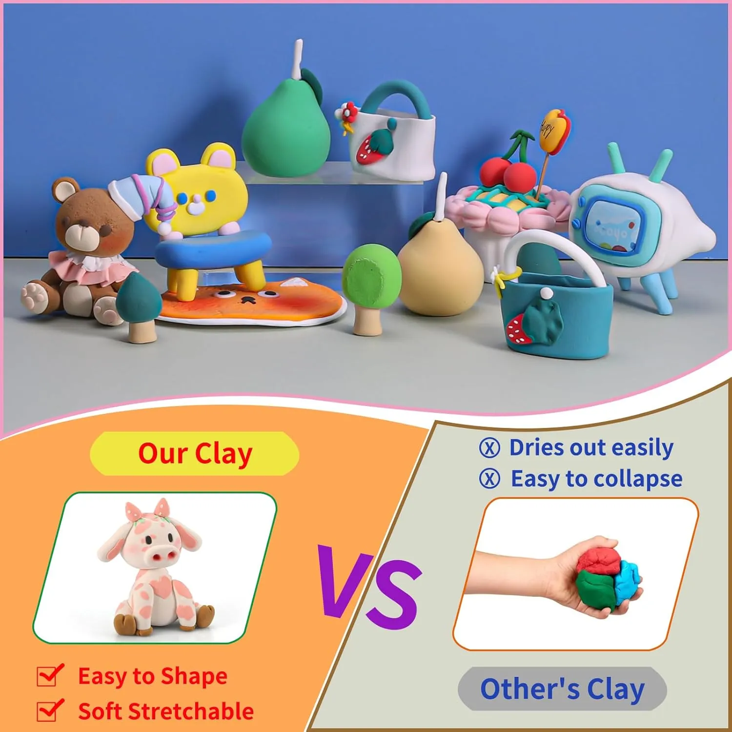 Sculpting Tools, Ideal Gift for Kids EDIFON Air Dry Clay 96 Colors, Modeling Clay for Kids, noteworthy launch DIY Molding Clay Starter Kit with 