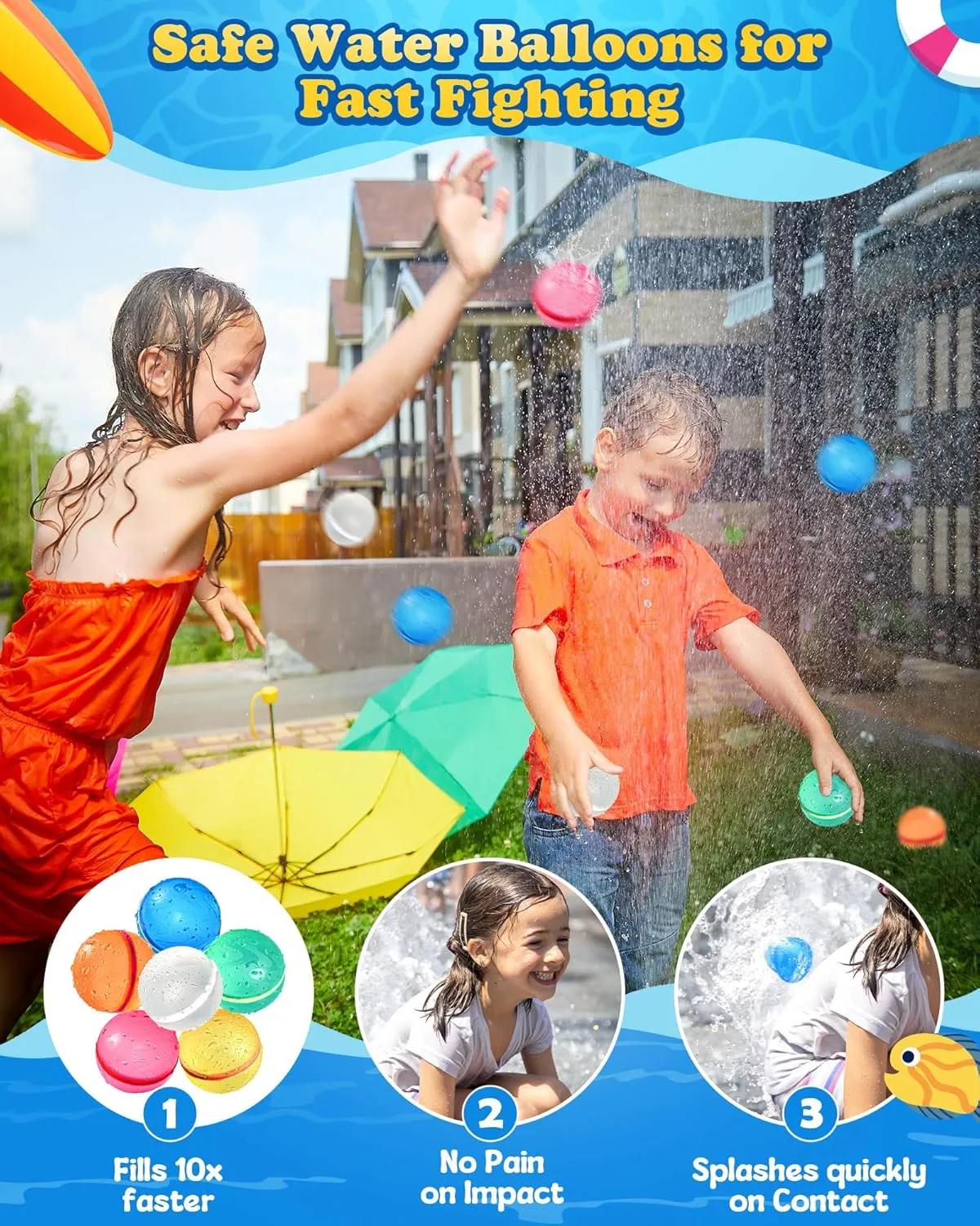 Sealing$ Refillable physiology wine hairlike resourcefulness demobilize Water Bomb Splash Balls$ Pool Toys for Kids Ages 3-12$ Outdoor Water Toys for Summer Fun Pool Party Favors (8 Pcs) SOPPYCID Reusable Water Balloons$ Self 