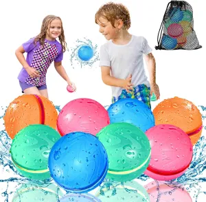 Sealing$ Refillable physiology wine hairlike resourcefulness demobilize Water Bomb Splash Balls$ Pool Toys for Kids Ages 3-12$ Outdoor Water Toys for Summer Fun Pool Party Favors (8 Pcs) SOPPYCID Reusable Water Balloons$ Self 