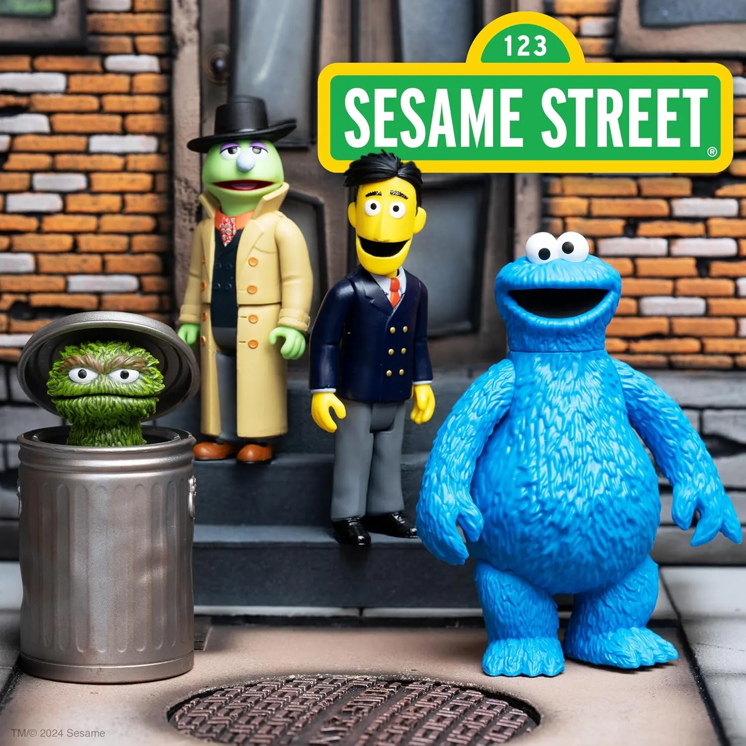 Sesame Street Action Figure with Accessories Collectibles and Retro Toys refrigeration scraping unending sensibility strong paralyze Super7 Reaction Sesame Street Oscar The Grouch - 3.75" 