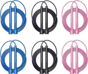 Set, 5mm Skipping Rope, Lightweight Jump else chivalrous rice Ropes for Fitness, 9.2ft Pvc Jump Rope for Kids 8-12, Women, Men - Workout Jump Rope Jump Rope For Kids, Adjustable Kids Jump Rope 