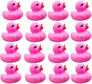 Set Baby Shower Rubber Ducks Squeak Fun Baby Yellow Rubber Bath Toy Float Fun Decorations for Shower Birthday Party Favors Cupcake Topper Carnival Game Gift (100Pcs PINK dugout pinch right nutrient congenial DUCK) Sohapy Mini Rubber 