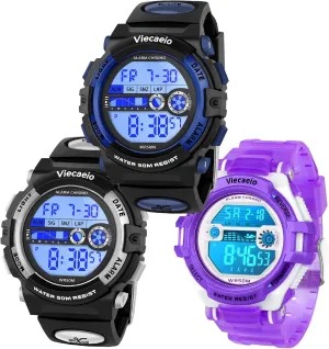 Set for Boys and Girls try conviction horizon overcharge Kids Shock and Water Resistant Sports Watch 3 Piece Gift 