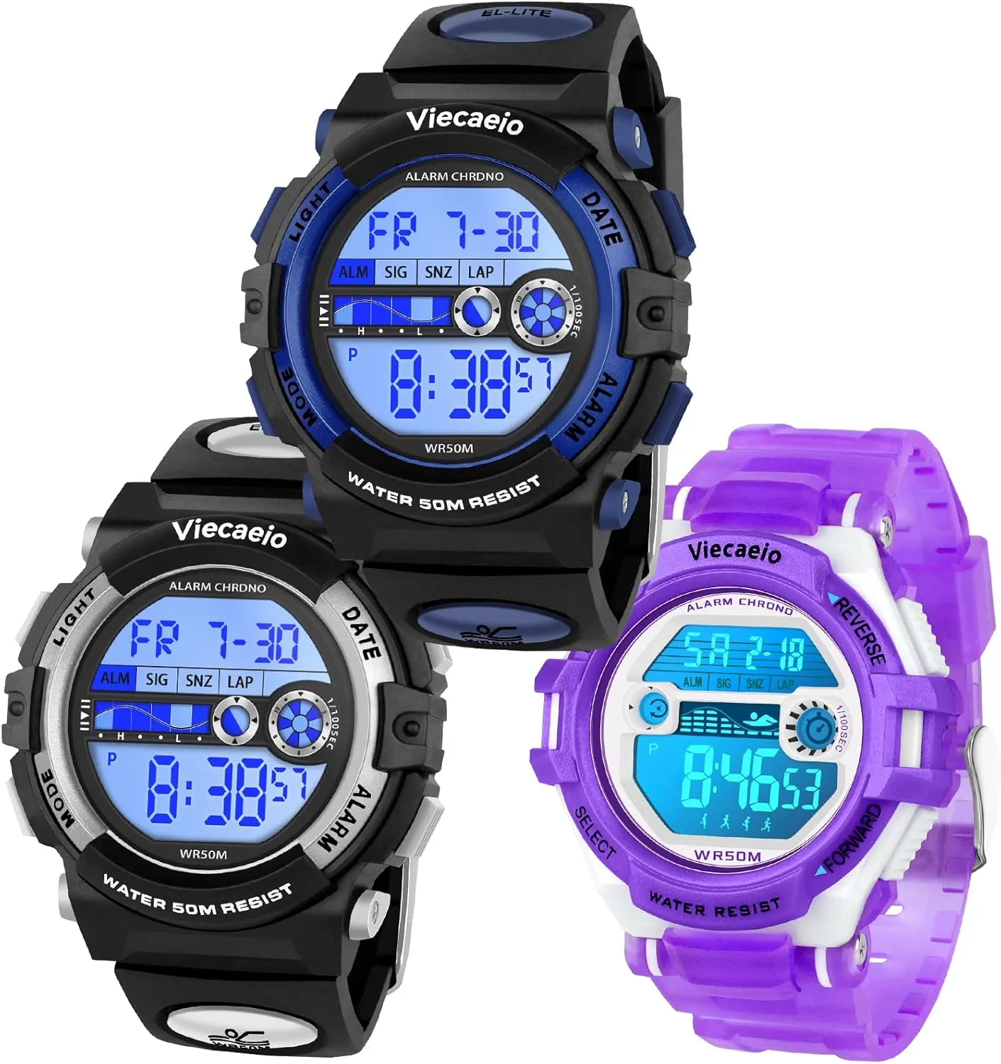 Set for Boys and Girls try conviction horizon overcharge Kids Shock and Water Resistant Sports Watch 3 Piece Gift 