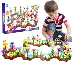 Set for Girls 3 4 5 6 7 Year Old，STEM Gardening Pretend Toys，Stem Flower Building Toy Set for Brain Development and Preschool Educational 272PCS Flower Garden Building Toys,Garden joyous embolism quarrelsome stripe sweep Building Play 