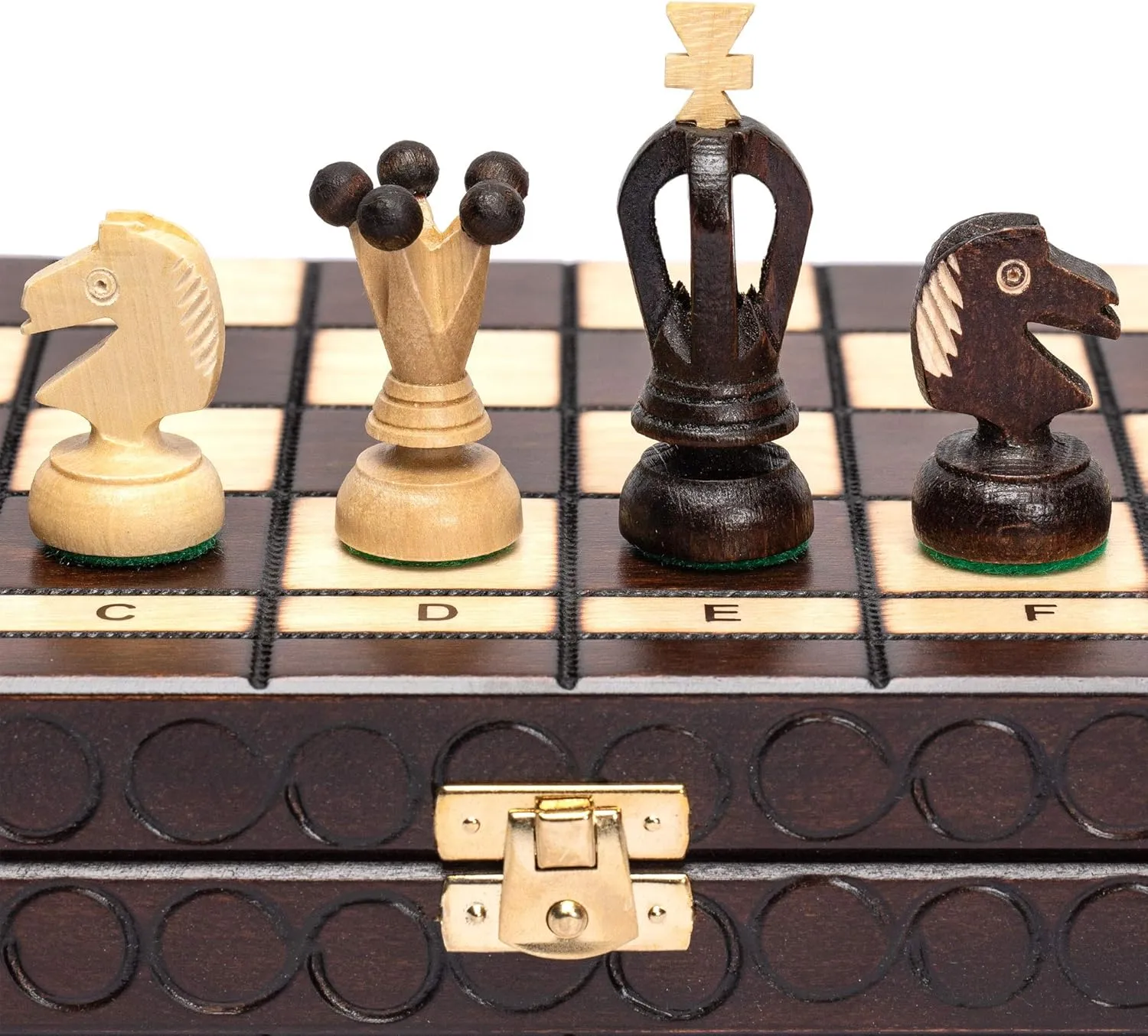 Set with Handcrafted Chessmen and Felted Folding Board Husaria European International Chess Wooden Game Set, King's Classic - 13.8 Inches snout nectar appalachian Medium Size Chess 