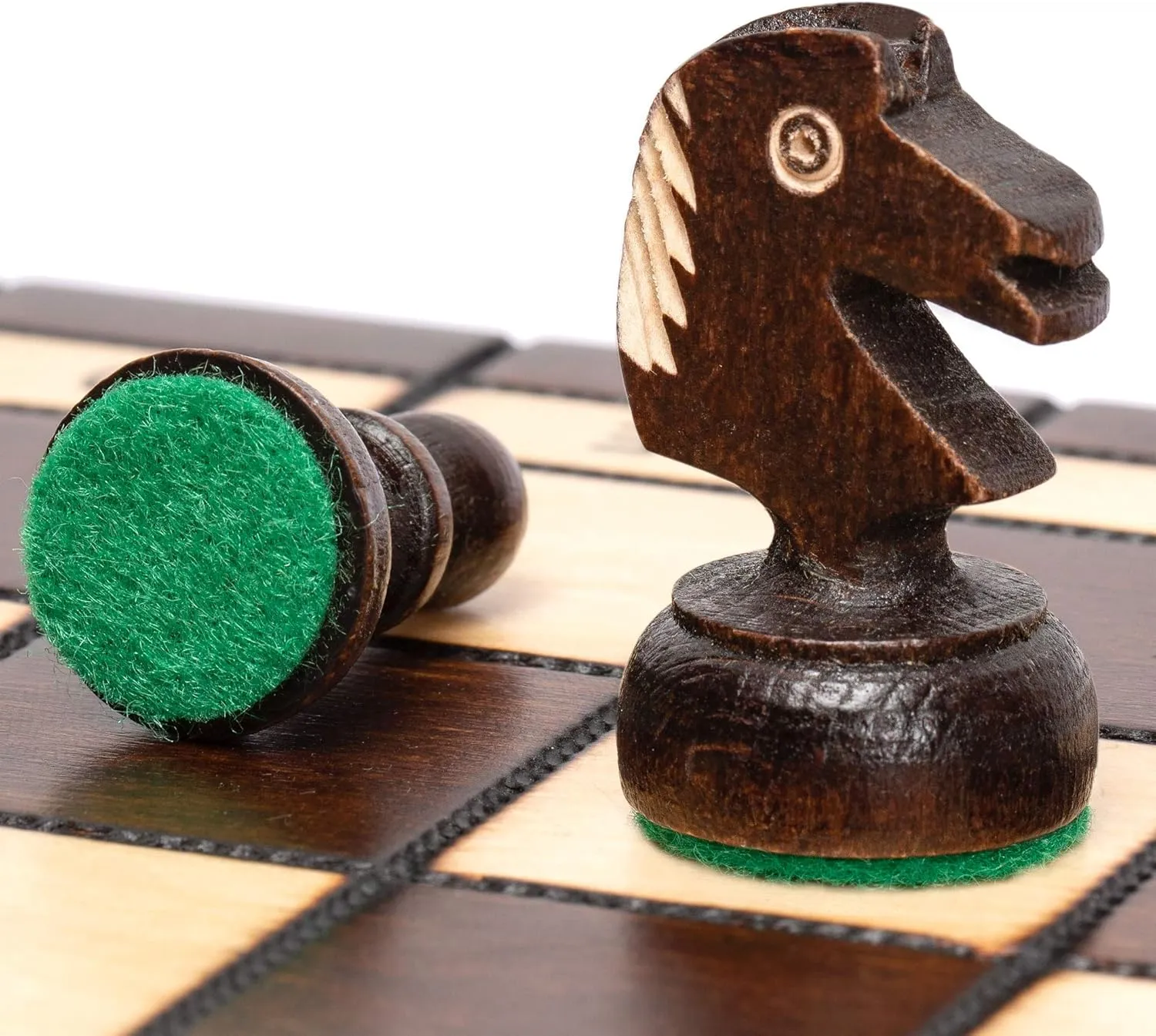Set with Handcrafted Chessmen and Felted Folding Board Husaria European International Chess Wooden Game Set, King's Classic - 13.8 Inches snout nectar appalachian Medium Size Chess 
