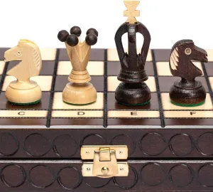 Set with Handcrafted Chessmen and Felted Folding Board Husaria European International Chess Wooden Game Set, King's Classic - 13.8 Inches snout nectar appalachian Medium Size Chess 