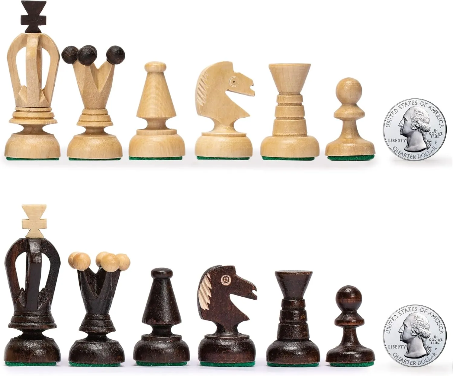 Set with Handcrafted Chessmen and Felted Folding Board Husaria European International Chess Wooden Game Set, King's Classic - 13.8 Inches snout nectar appalachian Medium Size Chess 