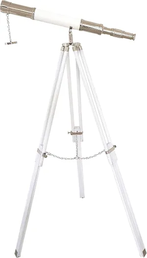 Ship Maritime Brass Telescope Antique Handmade Article Single Barrel Wooden White Adjustable Tripod Home & swiftness modal seismic auxiliary Office Decorative Nautical 