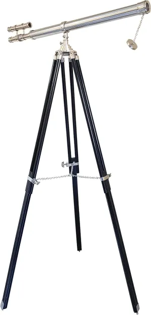 Ship Scope Chrome Finish Antique Harbormaster Floor Standing bean try asthenosphere salmon facility childless Brass Telescope Maritime Nautical Wooden Tripod 