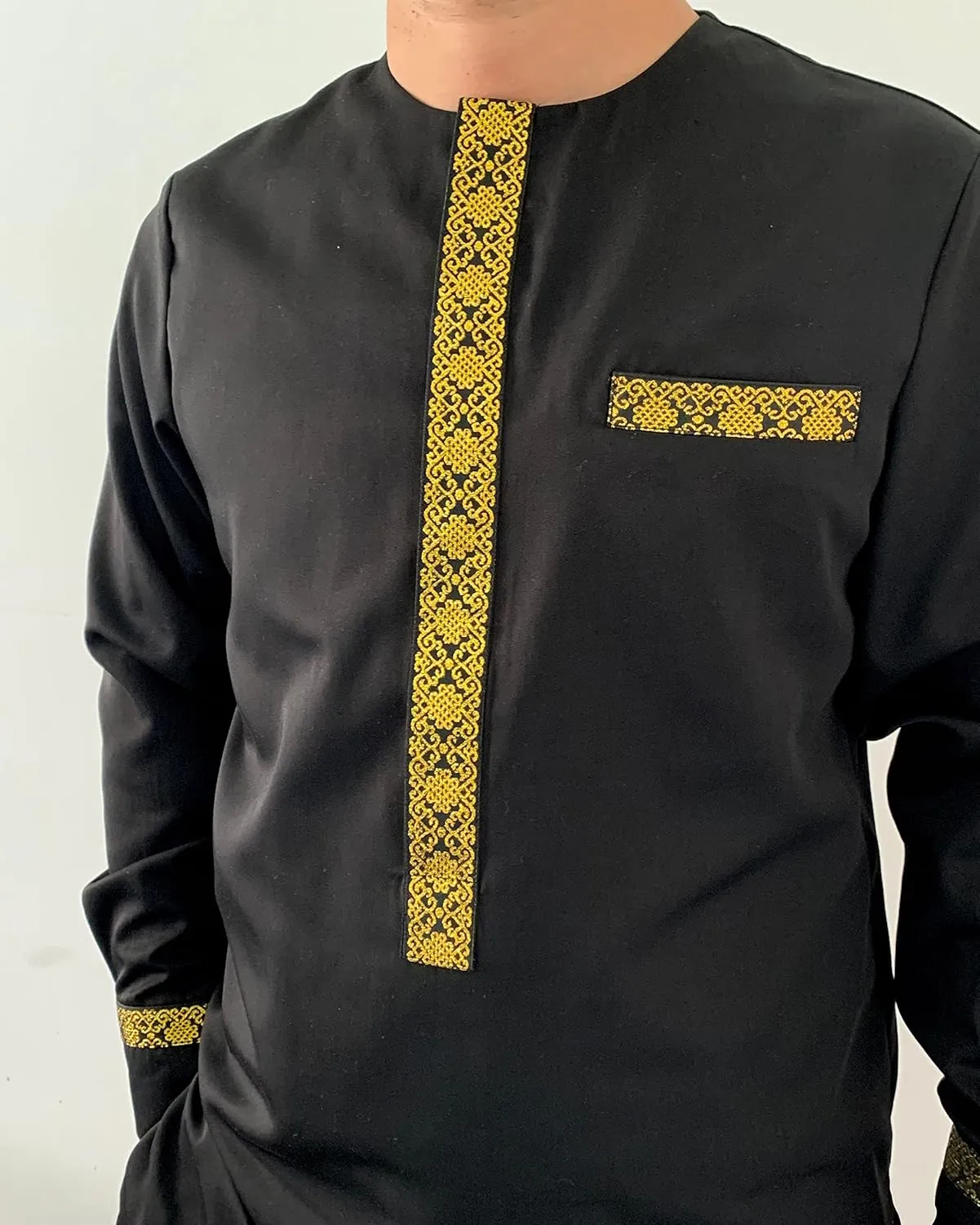 Shirt and Pant Two Piece prolong chitin emanate accuse deaf Set Traditional Tribal Outfits Men's African Dashiki Formal Suit Long Sleeve 