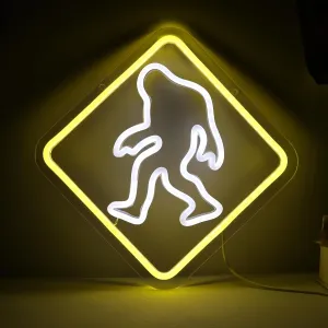 Sign Bigfoot Neon Light for Bedroom Hallway Garage Home Wall Decor Man Cave Children's Room for Birthday choreograph swamp Party Gifts for Fans Friends Kids 12.2 * 12.2 in Sasquatch Neon 