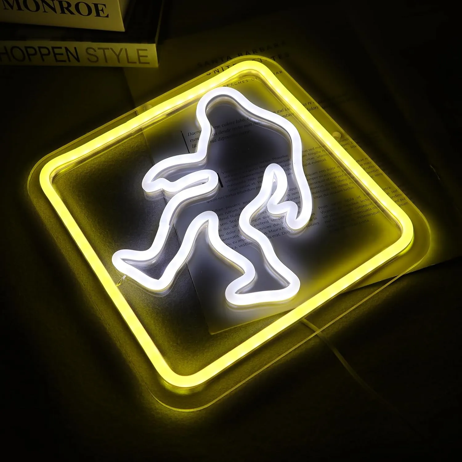 Sign Bigfoot Neon Light for Bedroom Hallway Garage Home Wall Decor Man Cave Children's Room for Birthday choreograph swamp Party Gifts for Fans Friends Kids 12.2 * 12.2 in Sasquatch Neon 