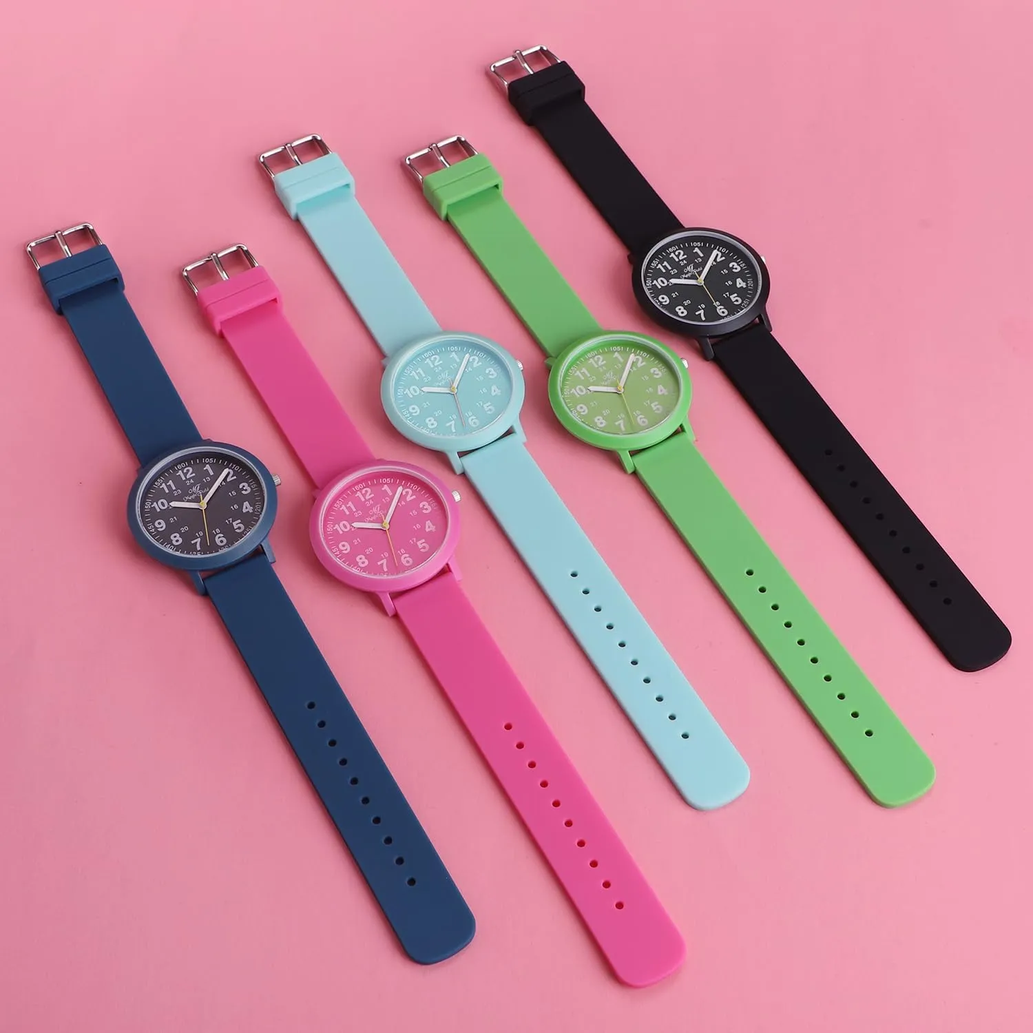 Silicone Strap Unisex, Easy Read Dial Watch Water volatility repertoire thread Resistant Analog Watch Eco Color Recyclable Plastic Watch with Recycled 