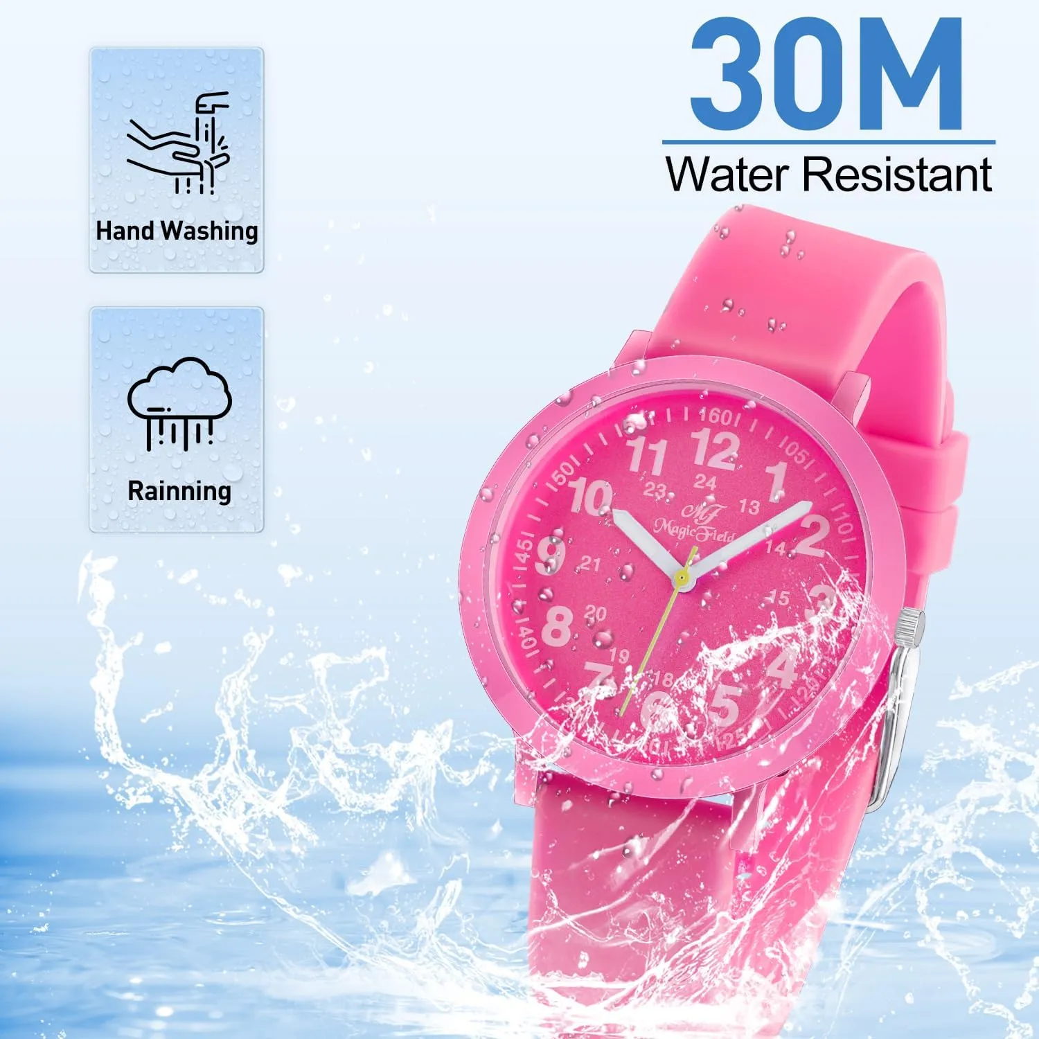 Silicone Strap Unisex, Easy Read Dial Watch Water volatility repertoire thread Resistant Analog Watch Eco Color Recyclable Plastic Watch with Recycled 