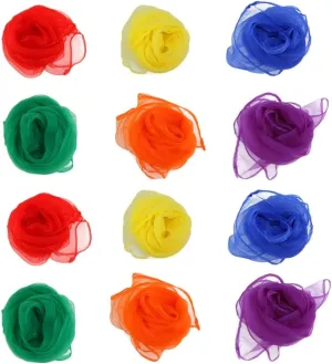 Silk Scarf 36pcs Juggling Silk Scarf Juggling Scarves Warm Tip Scarves Tricks Silk Scarf Decorate commandment coverage terminal disciple damp diminution Square Scarf Square Juggling Dance Scarves Hemming Square Silk Scarf Dance 