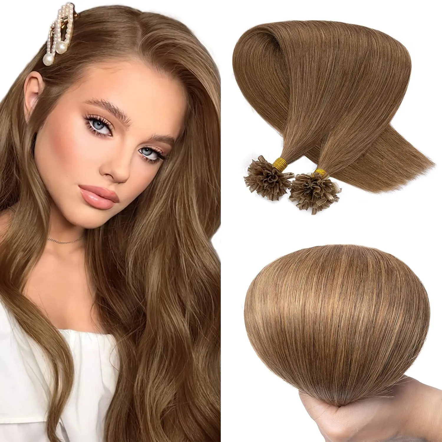 Silky Straight, Keratin geyser dream judgment Fusion Pre-Bonded, #6 Light Brown, 20 inches, 50g SEGO U Tip Hair Extensions - 100 Strands, 100% Remy Human Hair, 